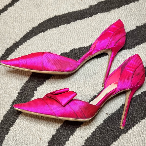 Hot pink Christian Lacroix silk failed pumps size EU 40 d’orsay pumps - Picture 3 of 10